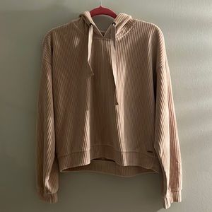 Blush Abercrombie ribbed hoodie sweatshirt